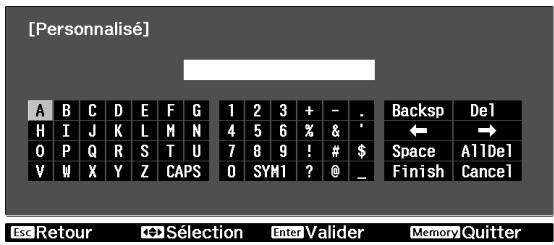 EPSON EH-TW6100W - Modification du nom d'une mémoire - 1