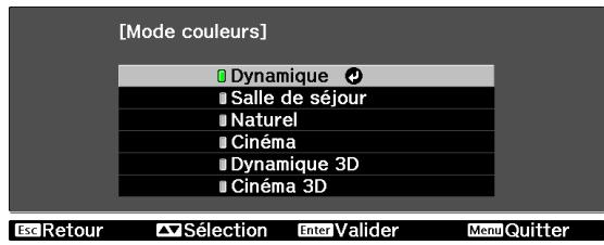 EPSON EH-TW9100 - Utilisez les boutons 4 pour modifier les réglages. - 2