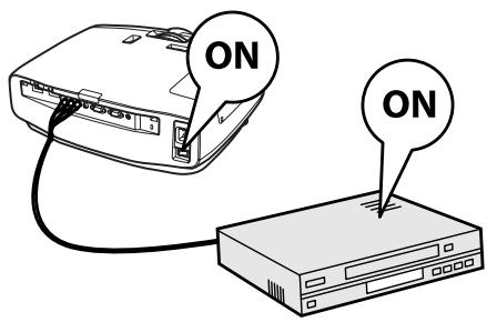 EPSON EH-TW9100 - Mise sous tension du projecteur et projection - 1