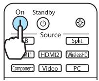 EPSON EH-TW9100 - Mise sous tension du projecteur et projection - 2