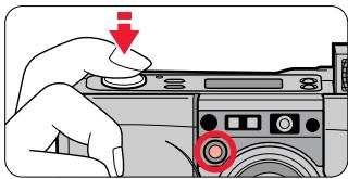 NIKON LITE TOUCH ZOOM 100ED-QD - Compose the picture, then lightly press the Shutter Release button. - 1