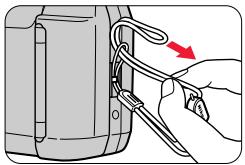 NIKON LITE TOUCH ZOOM 100ED-QD - Attaching the strap - 1