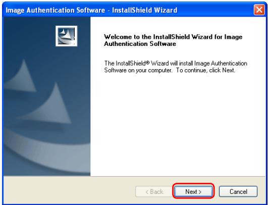 NIKON LOGICIEL D-AUTHENTIFICATION D-IMAGE - Cliquez sur Next (Suivant). - 1