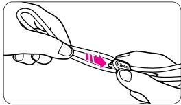 Diagram showing a hand holding a pen with a magnified view of the tip, labeled '###' indicating a measurement or inspection point.