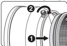 NIKON AF-S NIKKOR 200MM F-2G ED VR II - Att fasta motljusskyddet - 1