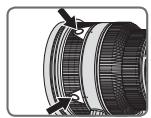 NIKON AF-S NIKKOR 200MM F-2G ED VR II - Focus operation selection switch and focus operation button (See page 20 for compatible cameras.) - 2