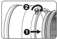 NIKON AF-S NIKKOR 200MM F-2G ED VR II - Attaching the hood - 1