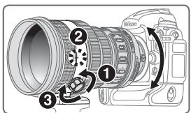 NIKON AF-S NIKKOR 200MM F-2G ED VR II - Modificarea poziţiei aparatului foto - 1