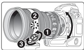 NIKON AF-S NIKKOR 200MM F-2G ED VR II - Cambiamento della posizione della fotocamera - 1