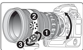 NIKON AF-S NIKKOR 200MM F-2G ED VR II - ■使用内置旋转三脚架固定座 - 1