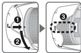 NIKON AF-S NIKKOR 28-300MM F-3.5-5.6G ED VR - Collegamento del paraluce (durante I'uso) - 1