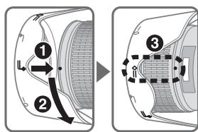 NIKON AF-S NIKKOR 28-300MM F-3.5-5.6G ED VR - Instalación del parasol (cuando se almacene) - 1