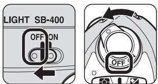NIKON SPEEDLIGHT SB-400 - Anbringen des SB-400 an der Kamera - 1