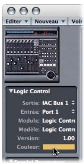 APPLE LOGIC EXPRESS 7.2 - Pour changer la couleur de la barre de contrôle Piste : - 1