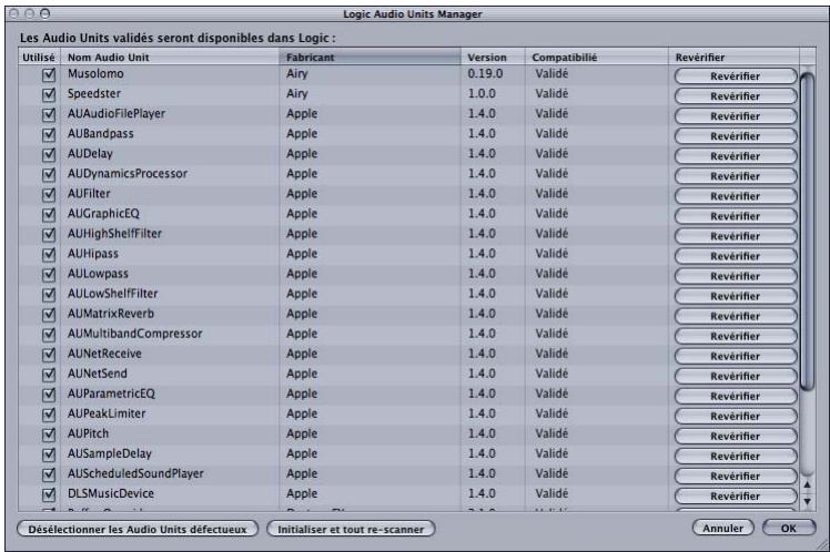 APPLE LOGIC EXPRESS 7.2 - Utilisation du gestionnaire AU - 1