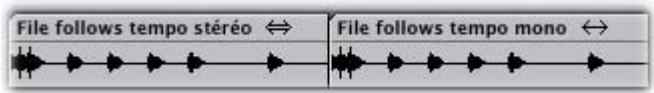 APPLE LOGIC EXPRESS 7.2 - Pour qu'un fichier audio suive le tempo du morceau et la première signature de tonalité : - 2