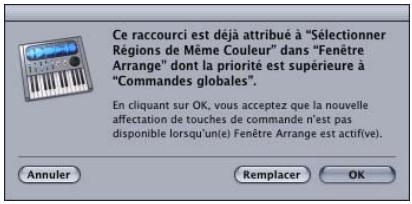APPLE LOGIC EXPRESS 7.2 - Nouvel averissement de raccourci clavier - 1