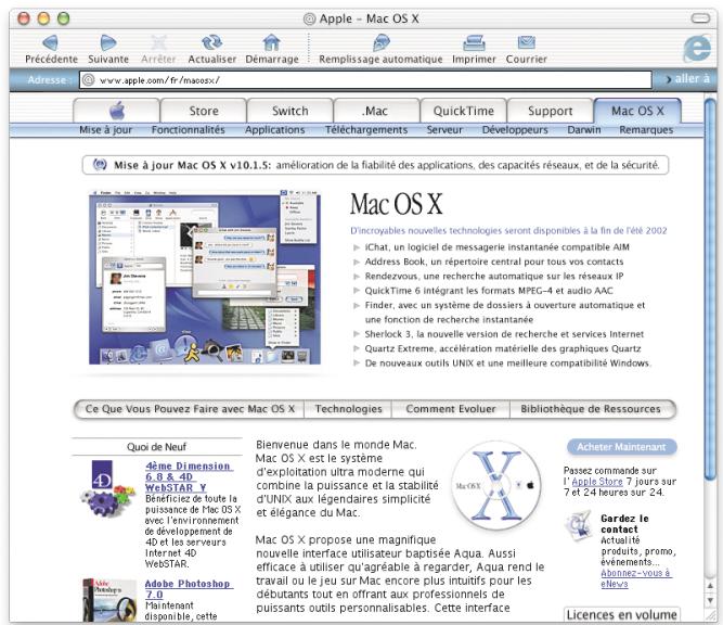 APPLE MAC OS X 10.2 - Visitez le site web de mac OS x - 1