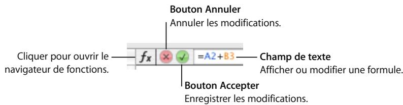 APPLE NUMBERS - Utilisation de la barre des formules - 1