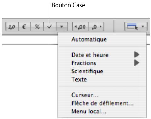 APPLE NUMBERS - Utilisation d'une case et d'autres formats de contrôle - 1
