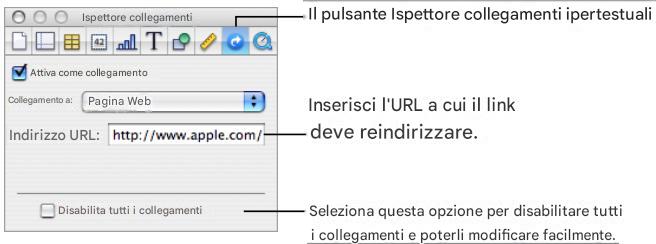 APPLE NUMBERS - Per aggiungere un collegamento ipertestuale che apre una pagina Web: - 1