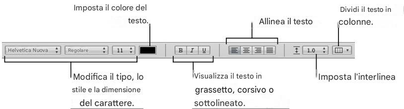 APPLE NUMBERS - Utilizzo della barra del formato per formattare il testo - 1