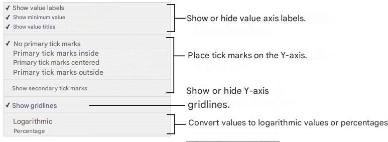APPLE NUMBERS - To format the axis marks: - 2