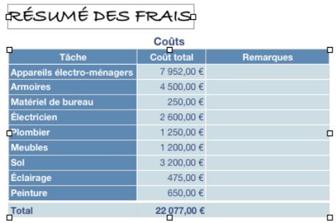 APPLE NUMBERS - Sous-fenêtre styles - 2