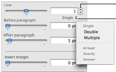 APPLE NUMBERS - To adjust spacing: - 1