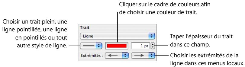 APPLE NUMBERS - Pour modifier le style de la cordure à l'aide de l'inspecteur des graphismes : - 1