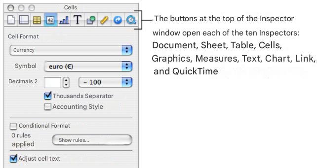 APPLE NUMBERS - The Inspector Window - 1
