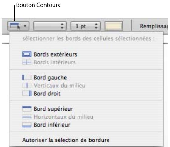 APPLE NUMBERS - Sélection des cordures des cellules d'un tableau - 2