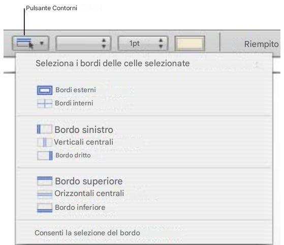 APPLE NUMBERS - Selezione delle righe di celle in una tabella - 2