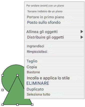 APPLE NUMBERS - Per aprire un menu contestuale: - 1