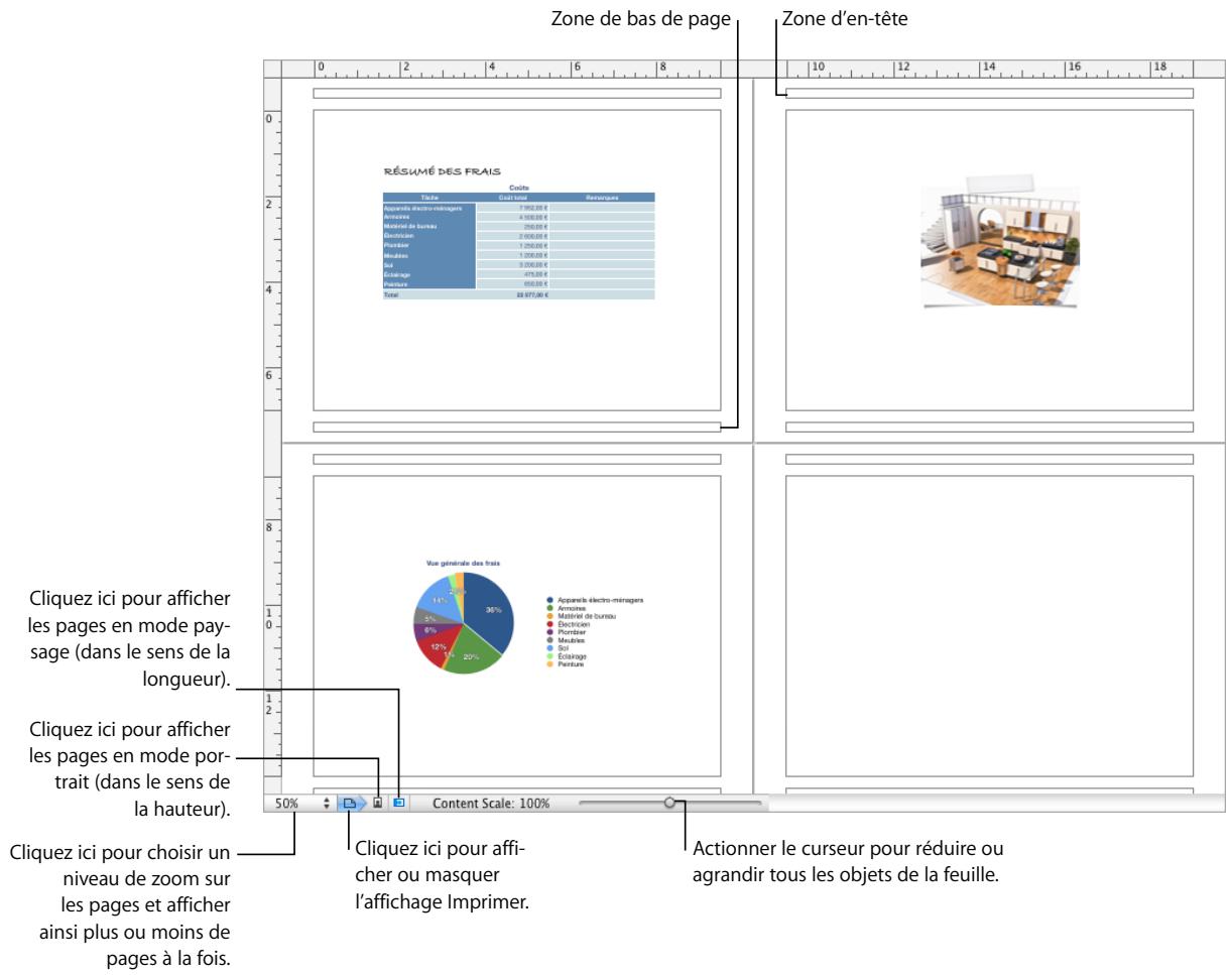 APPLE NUMBERS - Division d'une feuille en pages - 1