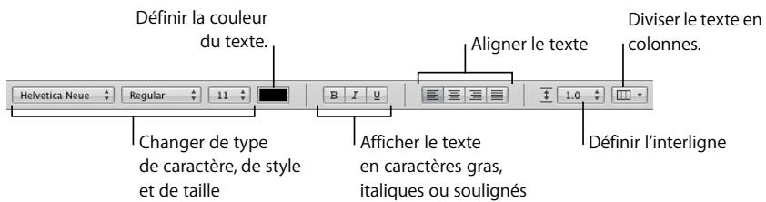 APPLE NUMBERS - Définition de l'alignement, de l'espacement et de la couleur du texte - 1