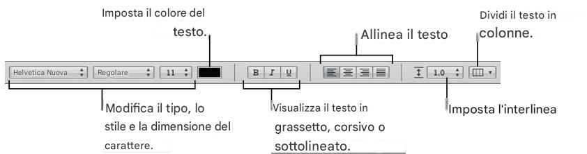 APPLE NUMBERS - Impostazione dell'allineamento, della spaziatura e del colore del testo - 1