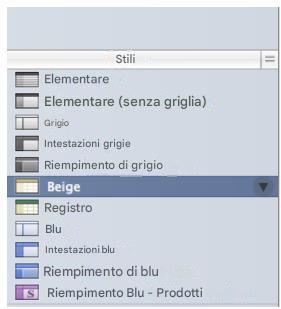 APPLE NUMBERS - Riquadro Stili - 3