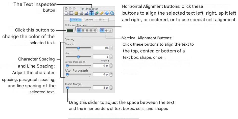 APPLE NUMBERS - Setting text alignment, spacing, and color - 3