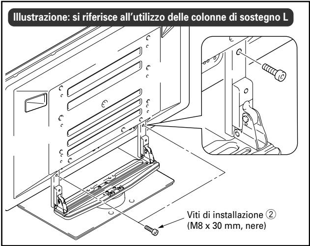 PIONEER PDK-TS05 - Fissaggio del display a plasma con le viti di installazione ②. - 2