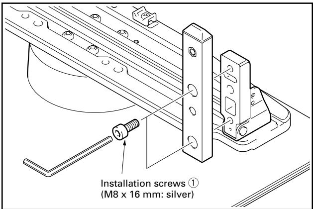 PIONEER PDK-TS05 - Secure the support column to the stand with the Installation screws (1) (4 locations on the left and right). - 1