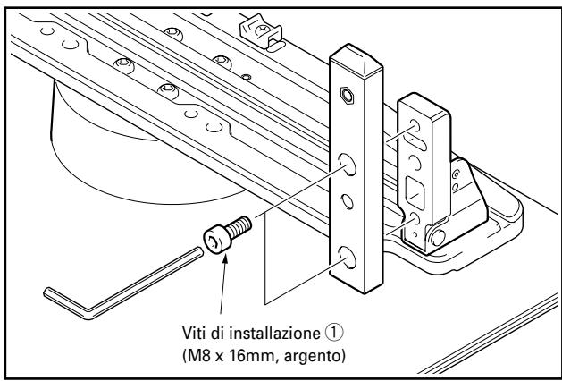 PIONEER PDK-TS05 - Assicurate la colonna di supporto al supporto con le viti di installatione ① (4 positioni a sinistra e a destra). - 1