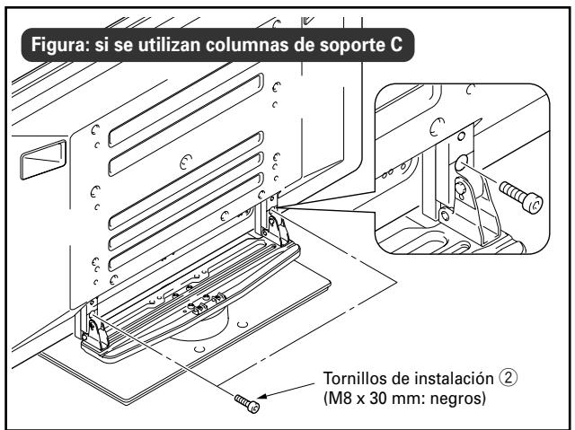 PIONEER PDK-TS05 - Fijación de la pantalla de plasma con los Tornillos de instalación ②. - 1