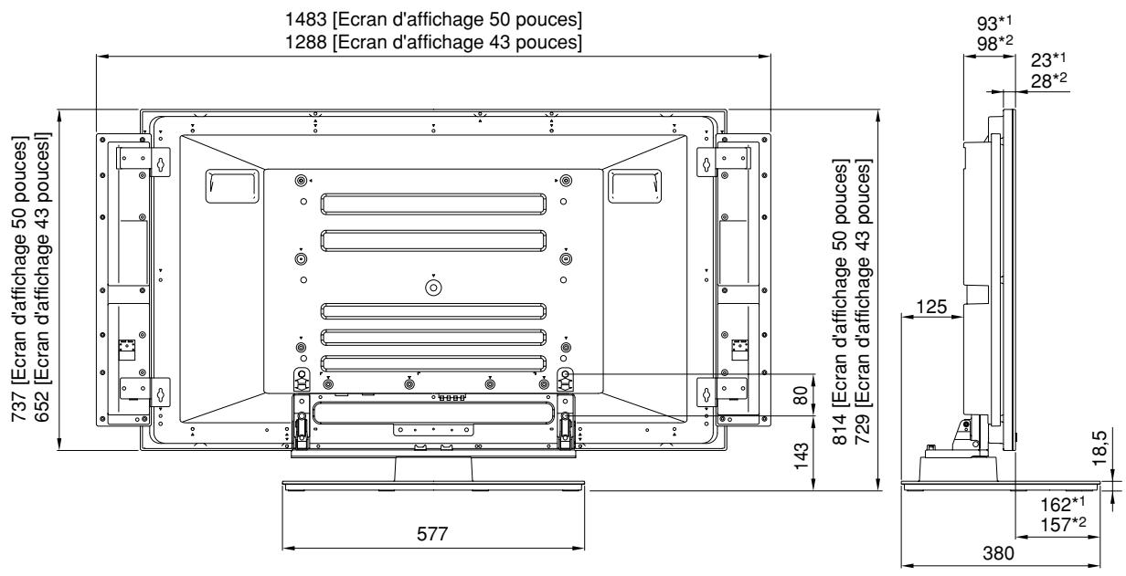 PIONEER PDK-TS05 - En cas d'installation des haut-parleurs de part et d'autre de l'écran plasma - 1