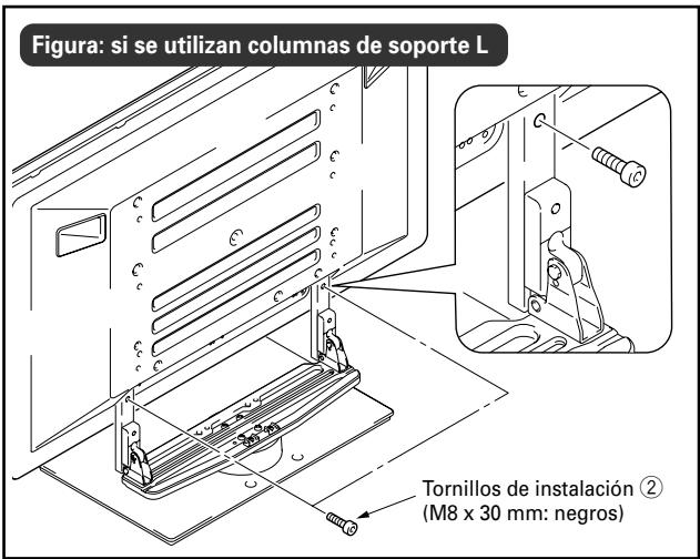 PIONEER PDK-TS05 - Fijación de la pantalla de plasma con los Tornillos de instalación ②. - 2
