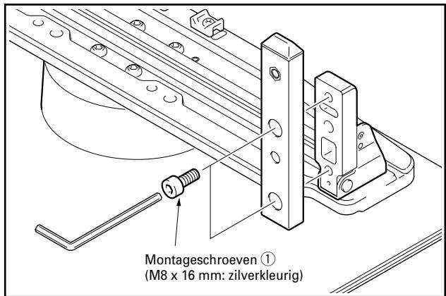 PIONEER PDK-TS05 - Bevestig de steunkolom met de montageschroeven ① (op 4plaatsen aan de linker- en rechterzijde) aan de staander. - 1
