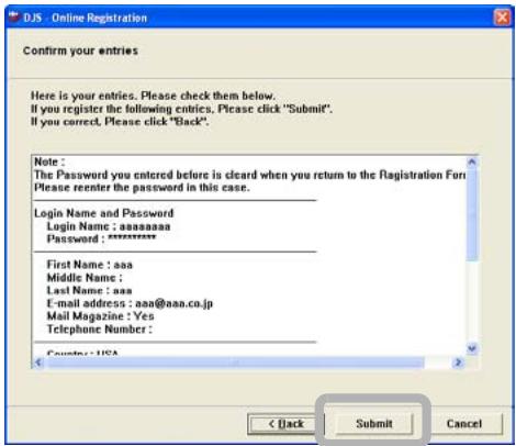 PIONEER DJS - After checking the content of the information you entered, click the [Submit] button. - 1
