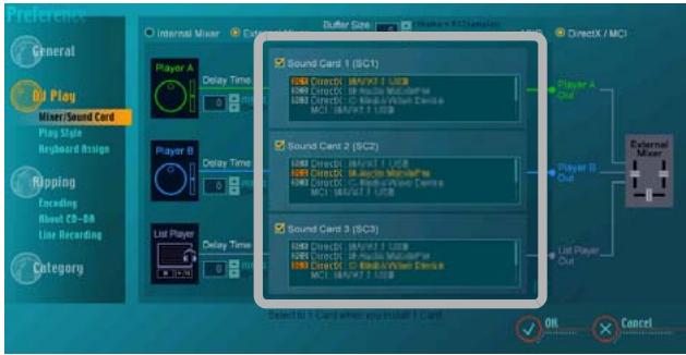 PIONEER DJS - - Example of a screen shot when set to external mixer and using 3 sound cards. - 1
