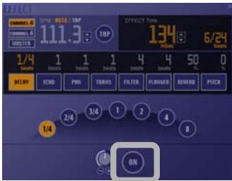 PIONEER DJS - Click the [Effect ON/OFF] button. - 2