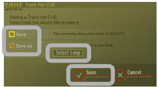 PIONEER DJS - Click the [Save as] check box and then click the [Select Loop] button. - 1